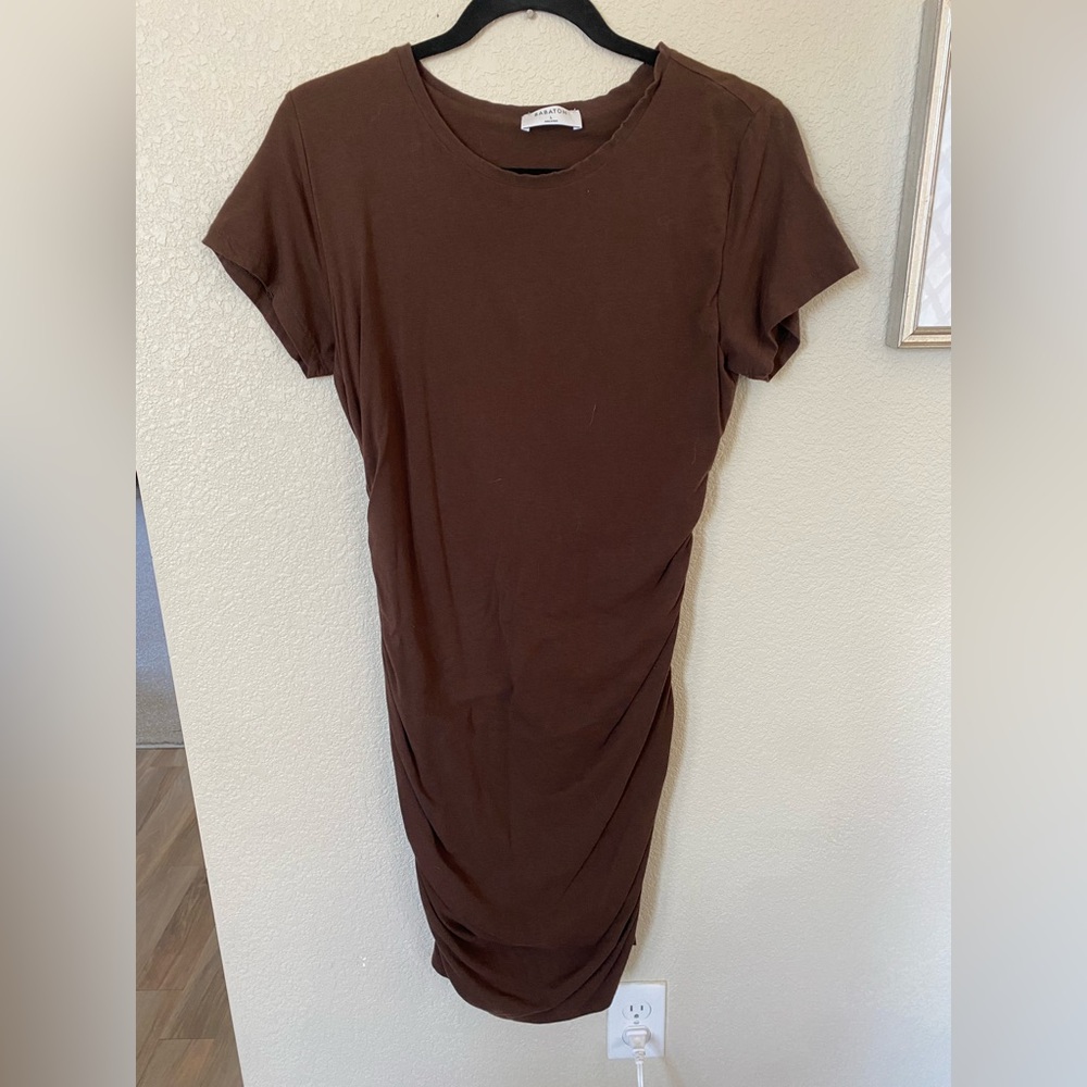 Aritzia Babaton Covet Mini Dress - Chocolate Brown - Size Large - Picture 3 of 7